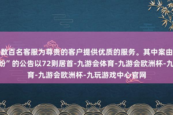 数百名客服为尊贵的客户提供优质的服务。其中案由为“交易条约纠纷”的公告以72则居首-九游会体育-九游会欧洲杯-九玩游戏中心官网
